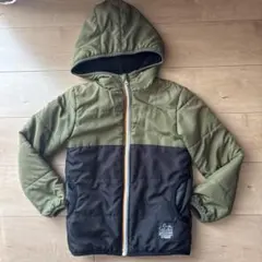 『Navy』中綿コート フード付き カーキ、黒色 140㎝