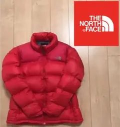 ノースフェイス ヌプシ ダウンジャケット レッド×ピンク レディースXL