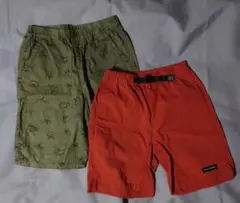 美品 水陸両用＆総柄プリント ハーフパンツ 2枚セット 140