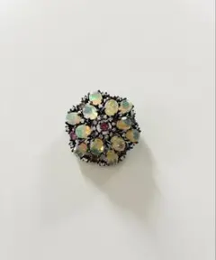 【超美品】早い者勝ち❗️鎌倉聖石 オパール ブローチ フラワーモチーフ