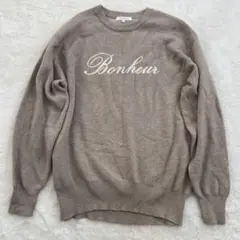 GLOBAL WORK ニット　ロゴ　シンプル　ベージュ