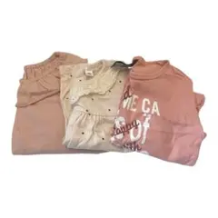 ✨即日発送✨女の子長袖Tシャツ　90まとめ売り　ピンク水玉　コムサ　バースディ