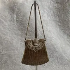 ビーズバッグ・ゴールド・ハンドバッグ