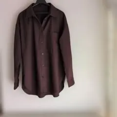 GUブラウン 長袖シャツブラウスSサイズ