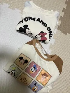 Disney 100周年記念 ミッキー＆フレンズ 長袖トレーナー2枚セット