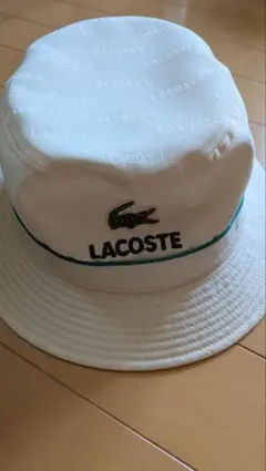 早いもの勝ち！ビンテージLACOSTE バケットハット ホワイト Mサイズのサムネイル