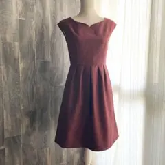 anySiS 美品 ワンピース ジャカード セレモニー 発表会 ボルドー 花柄