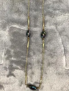 ビンテージガラスビーズロングネックレス