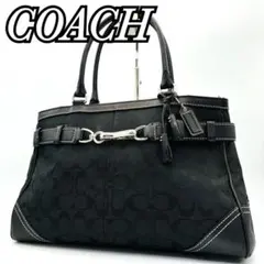 COACH handbag canvas leather signature