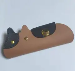 本革　猫ちゃんキーケース