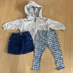 xgirl フード付きパーカーとスカート・レギンスセット