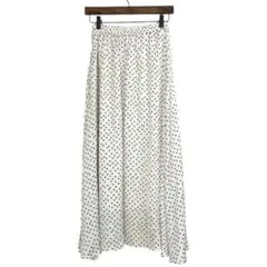 グローバルワーク【M】フレアドットロングスカート　ヒョウ柄配色　体型カバー