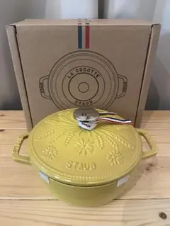 新品未使用 ストウブ ココットラウンド 10㎝ シトロン　ブラスノブ ピコ・ココット ストウブ 鍋 10cm シトロン ラウンド STAUB ピコ
