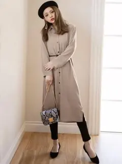 【新品】GRL 細ベルト付き シャツワンピース