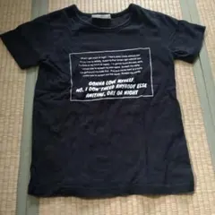 ブラック テキストプリント Tシャツ