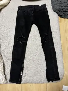 mnml ブラックダメージ デニムパンツ　30