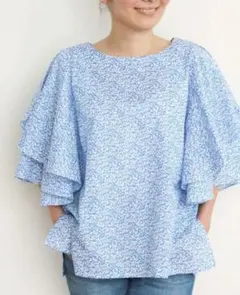 cloth＆cross リネンフリル袖後ろリボンブラウス　ハグオーワー cloth＆cross リネンフリル袖後ろリボンブラウス ハグオーワー - メルカリ