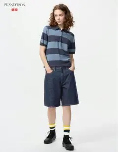 UNIQLO JW ANDERSON デニムハーフパンツ　ネイビー