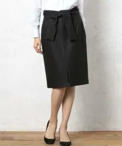 【未使用品】グリーンレーベル スカート ダークグレー 38 リボン付き