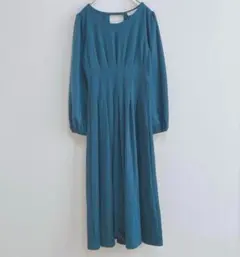 アンドクチュール　ロングワンピース　長袖　カシュクール　Aライン　38　M