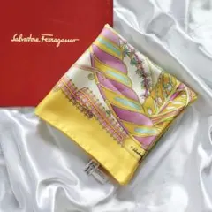 Ferragamo*フェラガモ　大判スカーフ　水族館　魚　海　シルク100%