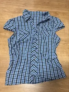 Vipoa レトロブルーチェックシャツのサムネイル