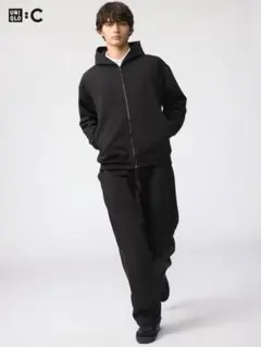 【UNIQLO:C】スウェットワイドパンツ 黒 M サイズ