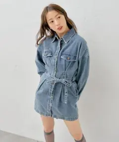 新品 CHICO 大人気即完 デニム切り替えミニワンピ