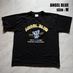 エンジェル ブルー ANGEL BLUE Tシャツ M 黒 刺繍ロゴ ゆったりのサムネイル