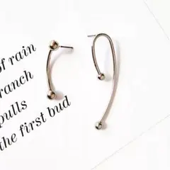 no.279 アシンメトリー シルバーぶら下がりピアス