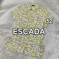 未使用級★ ESCADA エスカーダ 半袖シャツ ブラウス 黄色 レモン 総柄のサムネイル