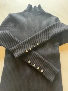 【KOBE LETTUCE】リブ編みハイネックセーター M ブラック