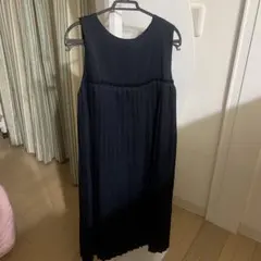 ネイビー ノースリーブ ワンピース