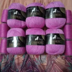 カシミヤ100%毛糸ピンクパープル6点