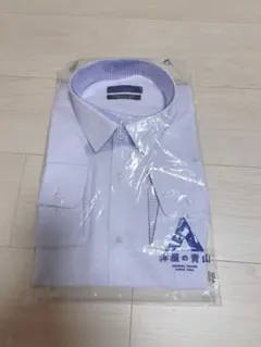 洋服の青山　薄紫 ストライプ襟 ワイシャツ 43-86