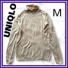 美品✨UNIQLO ユニクロ　ウール　タートルネックセーター　M オフホワイト