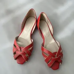 CHAKI KATAGIRI 赤 レザー パンプス