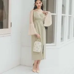 美品 Dorry Doll ベルスリーブ×Iラインドレス M