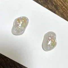 ハンドメイドピアス　イヤリング　レジン　白　オレンジ　ピンク