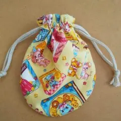 まぁるい巾着 アニマルお菓子黄色②