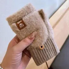 指なし手袋 ミトン グローブ 2Way フィンガーレス スマホ対応 通学 通勤