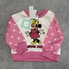 タグ付き90cmミニーマウス トレーナー ピンク
