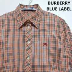 美品　バーバリーブルーレーベル　ピンク　ノバチェック　長袖ブラウス　サイズ40