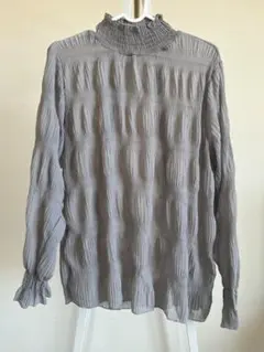 シアー プリーツ ハイネック