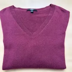 UNIQLO バーガンディ Vネックニット L