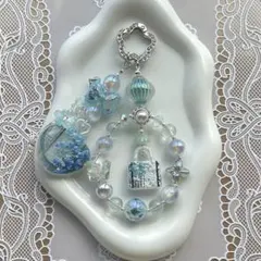 【500円】ハンドメイド　ストラップ　『爽やかな四季』