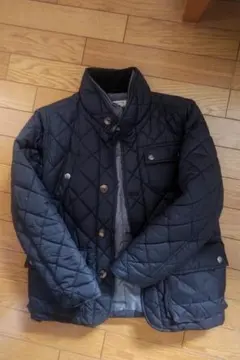 ブラック キルティング中綿コート