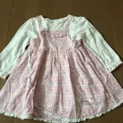 クーラクールピンクと白のチェック柄ワンピース95