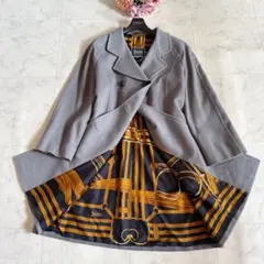 極美品★HERNO ヘルノ★コロンボ社 カシミヤ100% ロングコート★裏地総柄