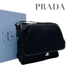 【極美品】プラダ　ナイロン　ショルダーバッグ　三角ロゴ　ブラック　5853